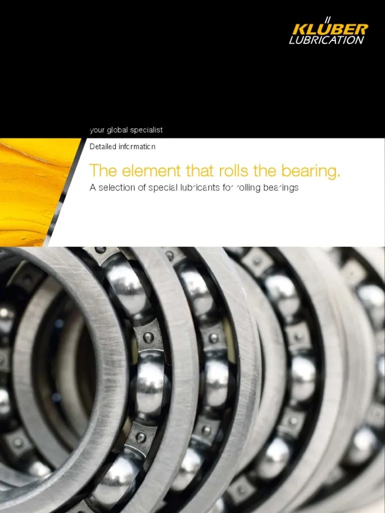 Special Lubricants for Rolling Bearings Selection Bearing (Mechanical