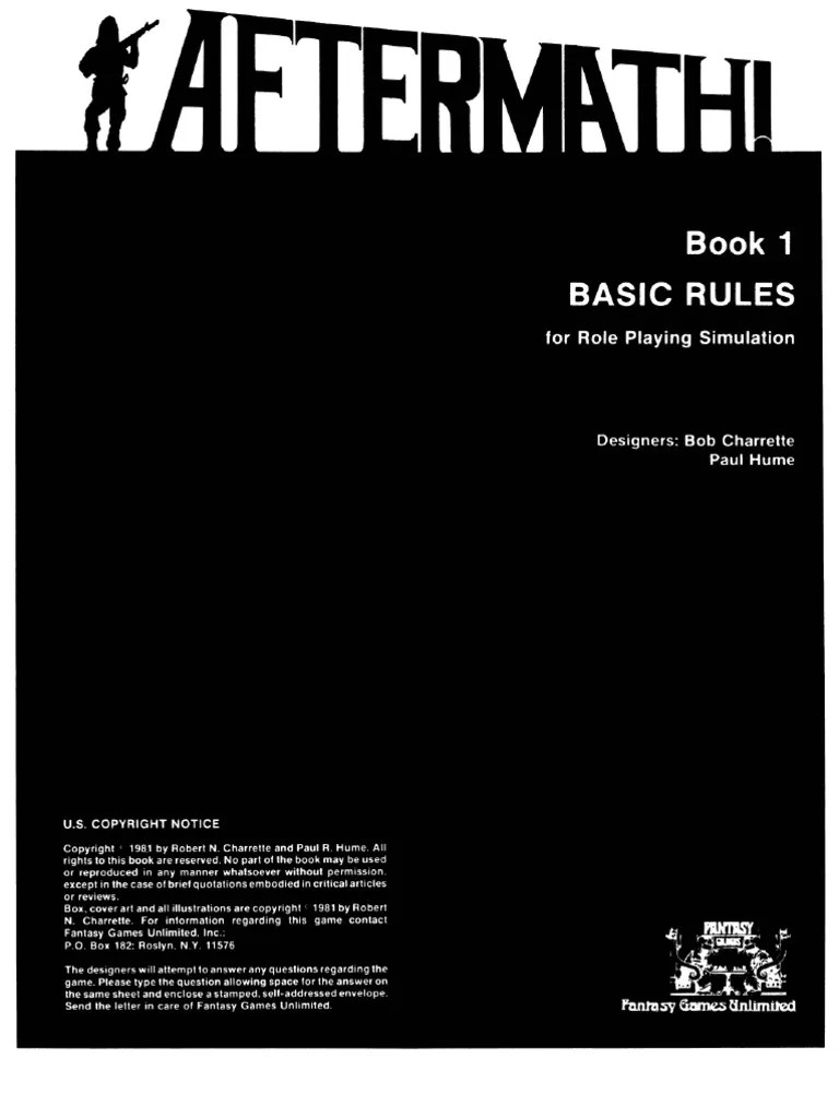 Aftermath Core Book 1 Dice Gaming