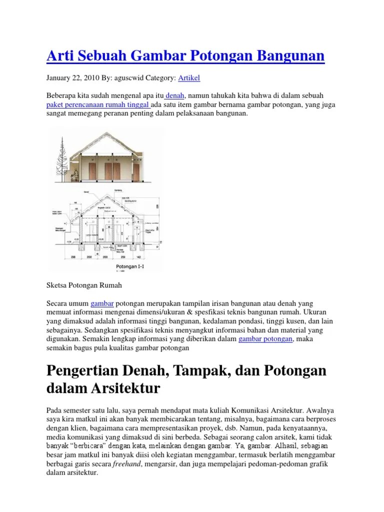 Arti Sebuah Gambar Potongan Bangunan | PDF