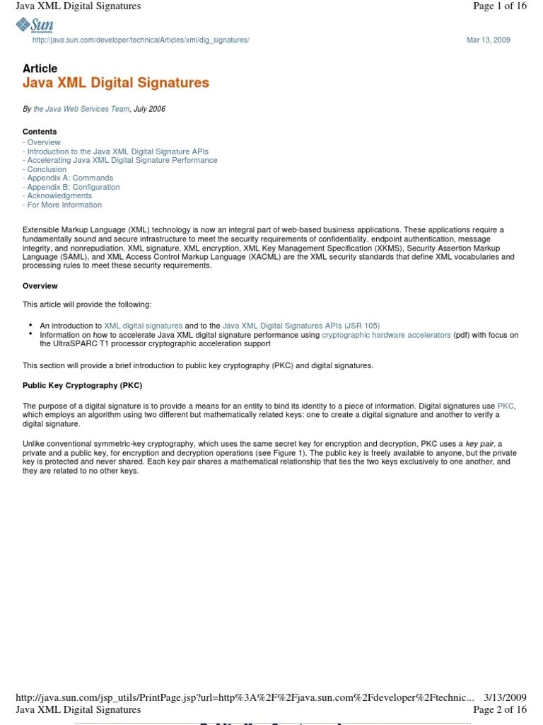 Java XML Digital Signatures PDF Public Key Cryptography Xml