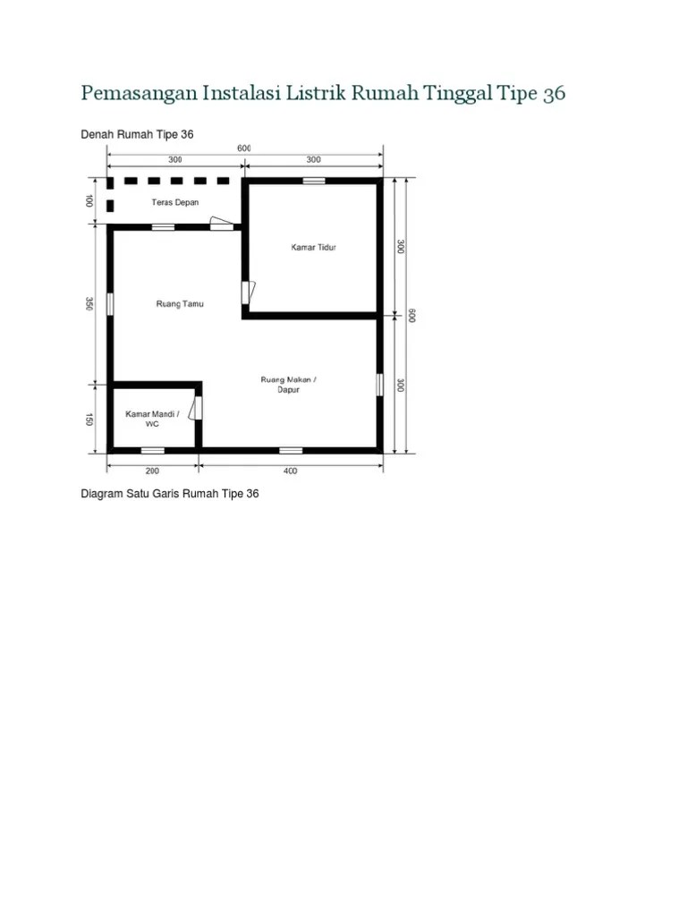Instalasi Listrik Rumah Tinggal Tipe 36 | PDF