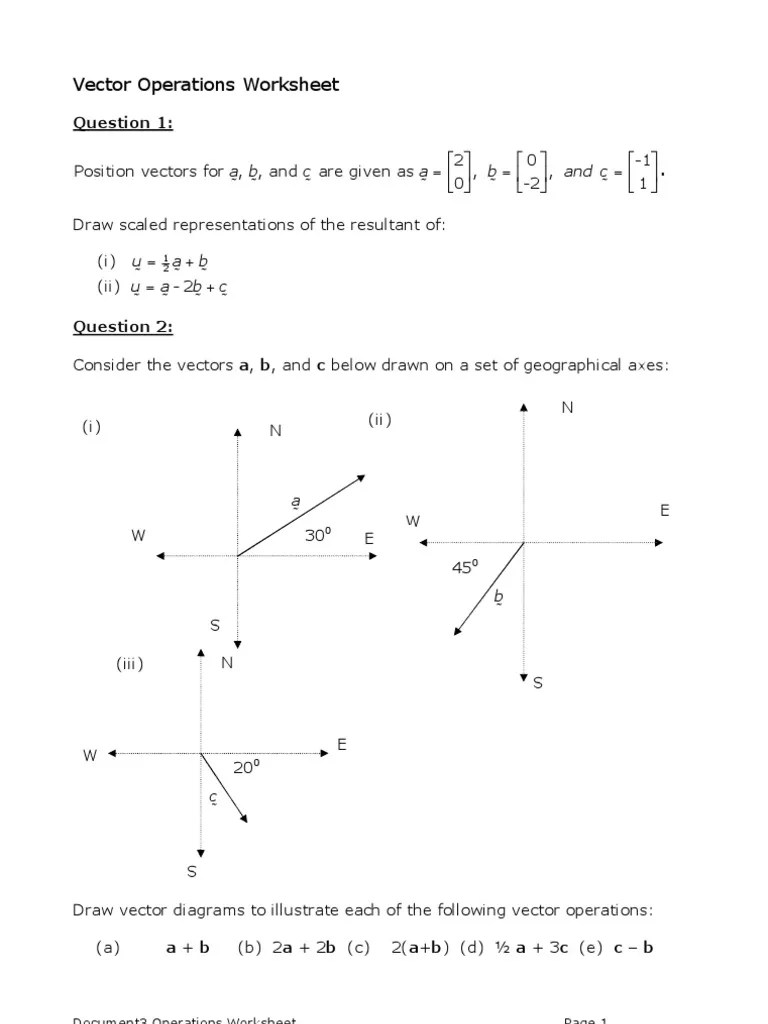 Worksheet Vector Operations Euclidean Plane Geometry Euclidean Geometry