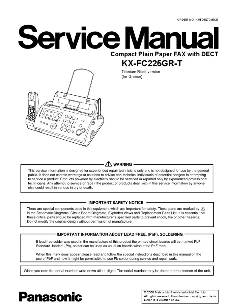 KX Fc225gr T PDF Fax Analog To Digital Converter