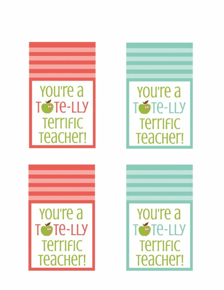 Teacher Appreciation Printable Tags