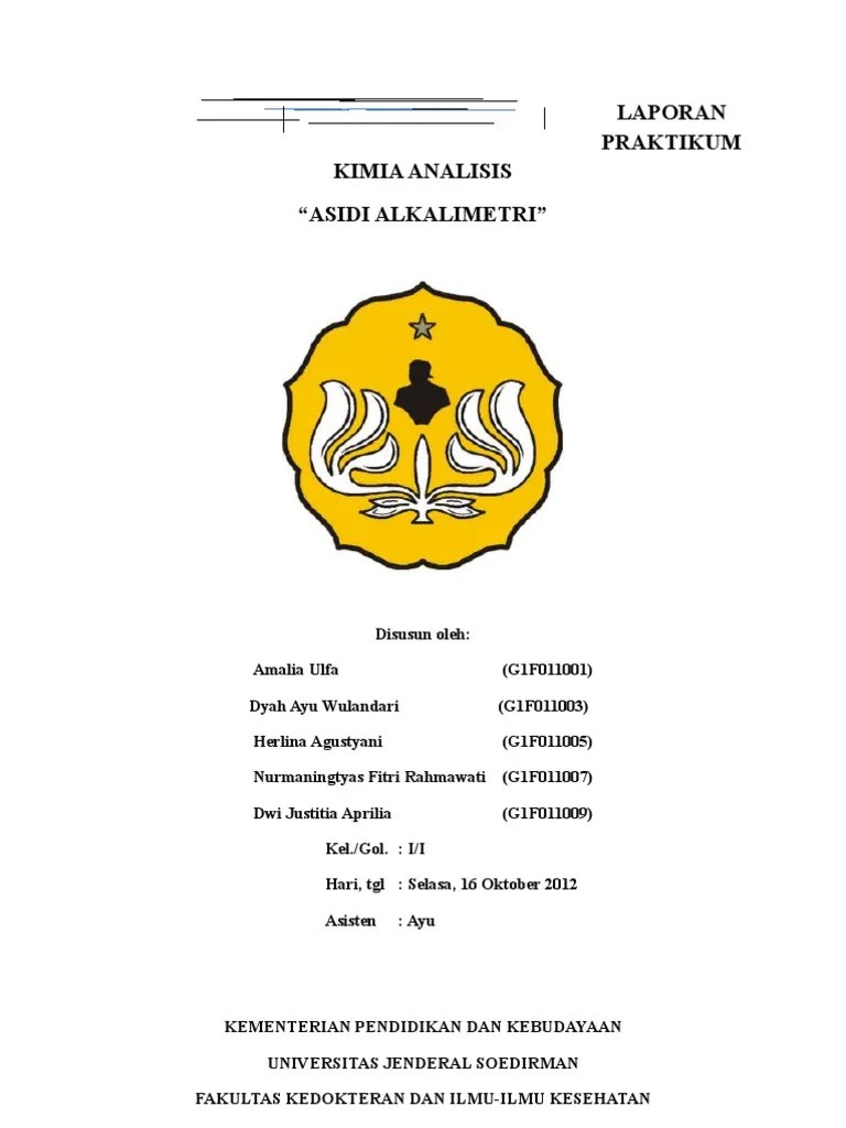 Laporan Praktikum Kimia Analisis