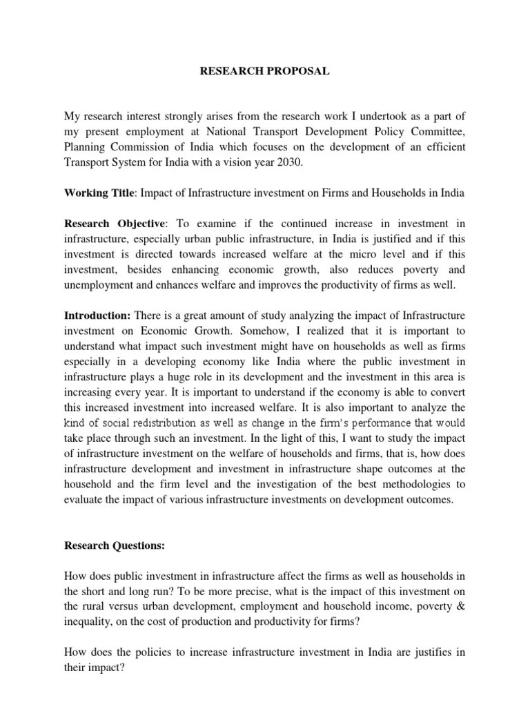 Research Proposal Infrastructure Economic Growth