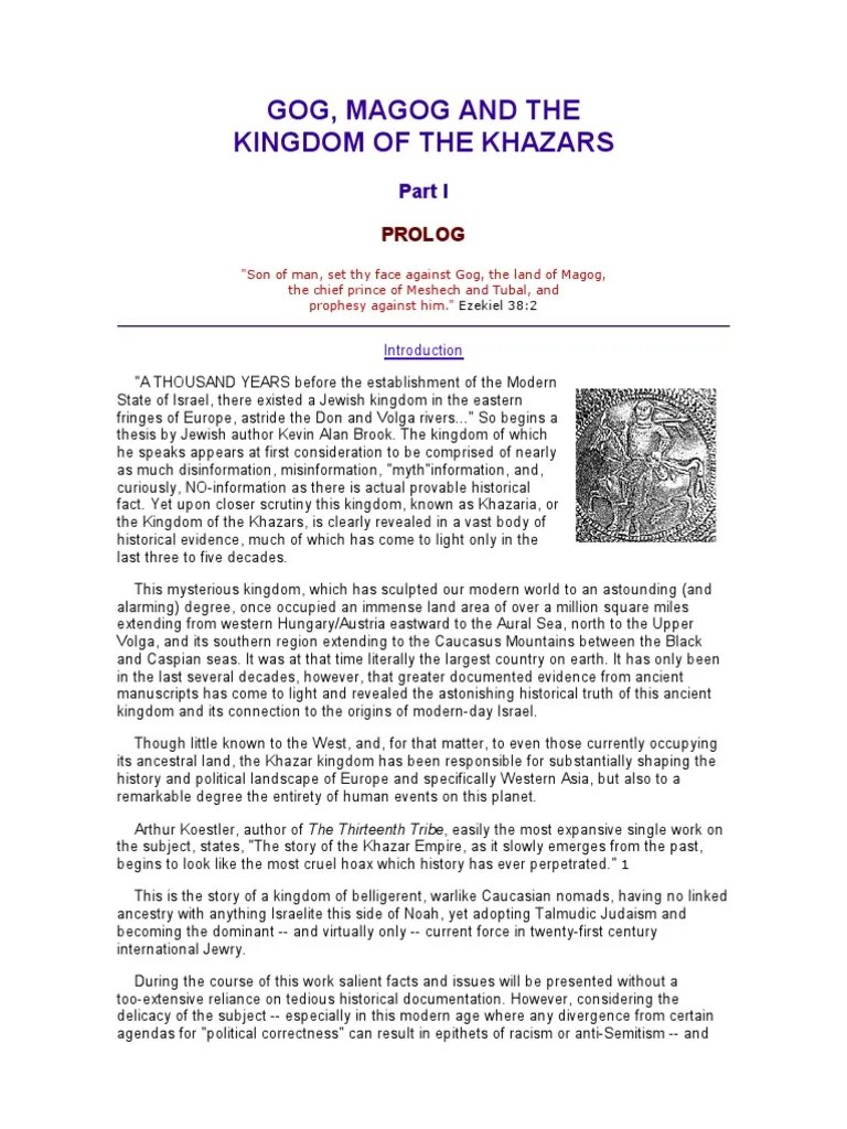 The Khazars Kingdom, Gog and Magog, Jewish Khazars (Part 1) PDF