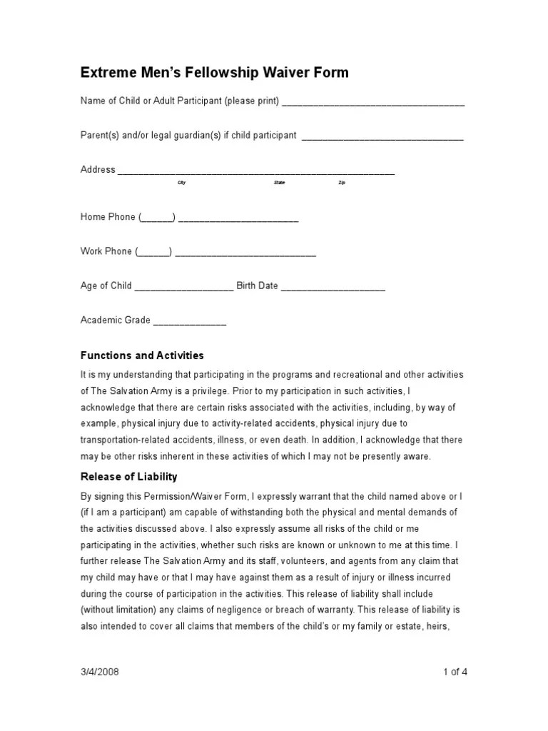 Airsoft Waiver Form Indemnity First Aid