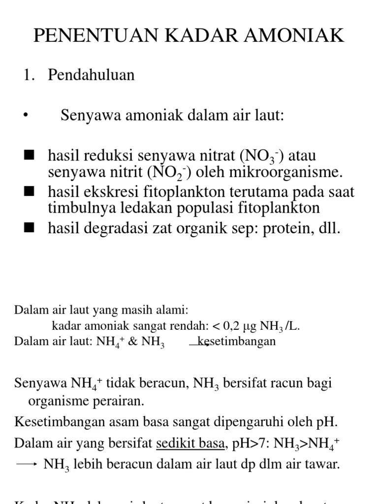 Penentuan Kadar Amoniak | PDF