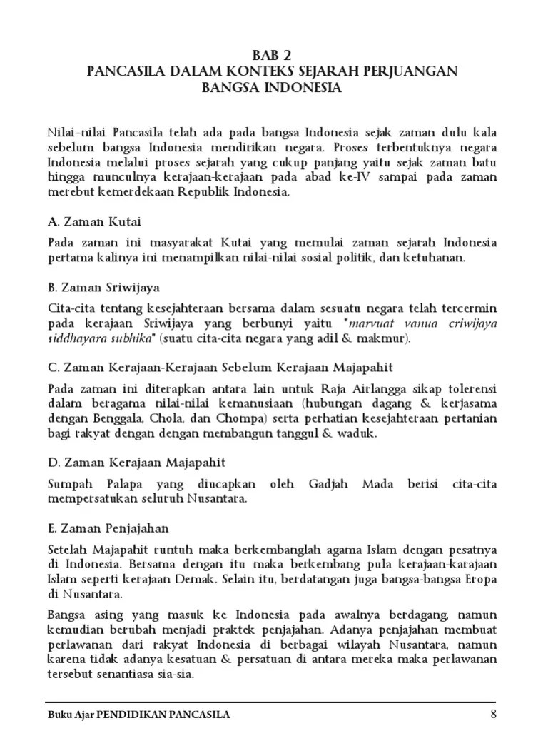 Bab 2 Pancasila Dalam Konteks Sejarah Perjuangan Bangsa Indonesia | PDF