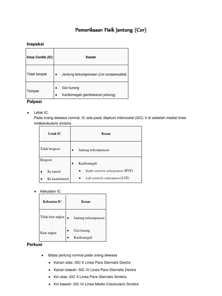 Pemeriksaan Fisik Jantung | PDF