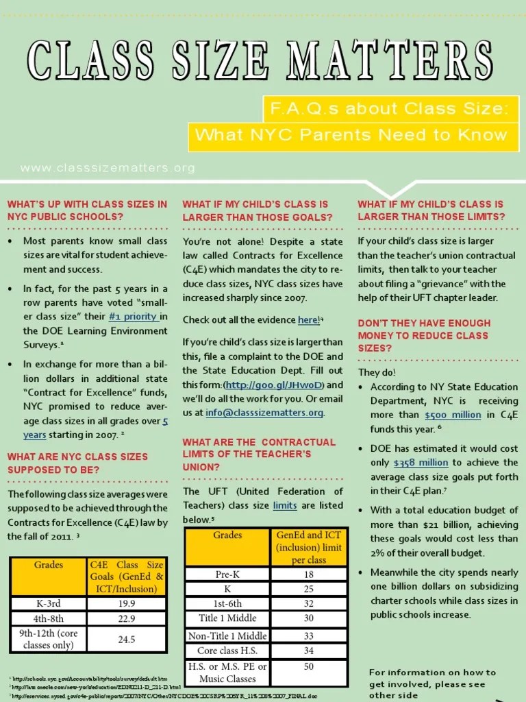 FAQ Class Size PDF Teachers Government