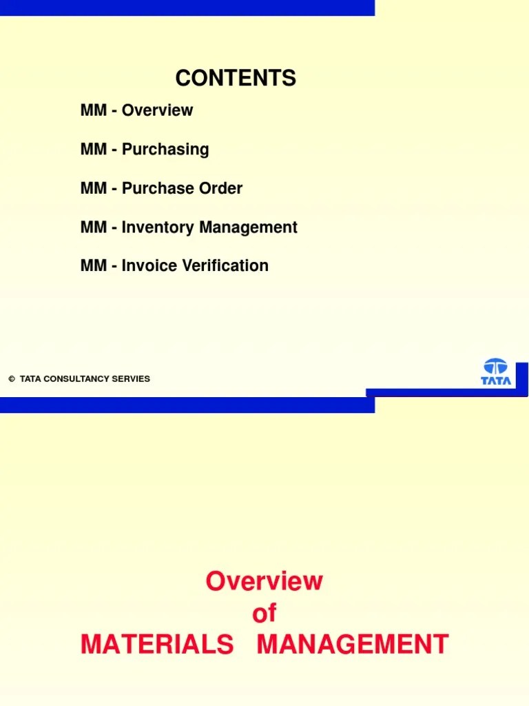Material Management PDF Inventory Invoice