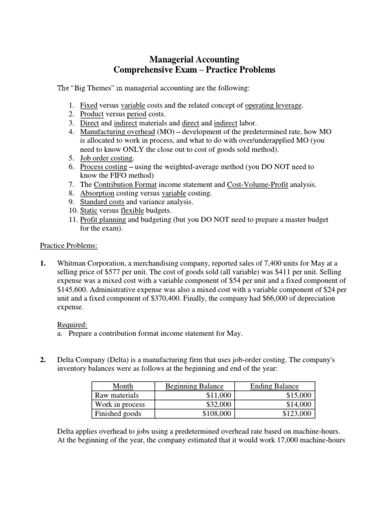 managerial accounting practice problems2.pdf Cost Of Goods Sold