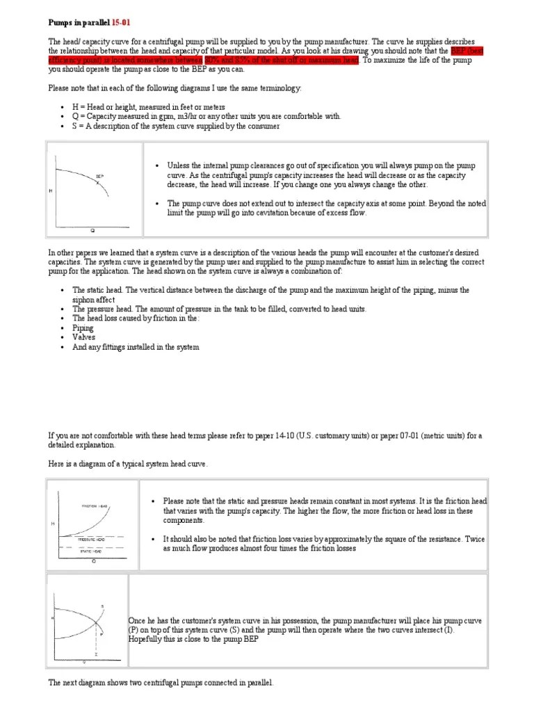 Pumps in Parallel | PDF | Pump | Hydraulic Engineering