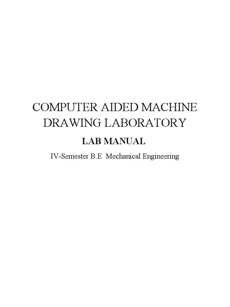 Computer Aided Machine Drawing Laboratory Lab Manual PDF Screw