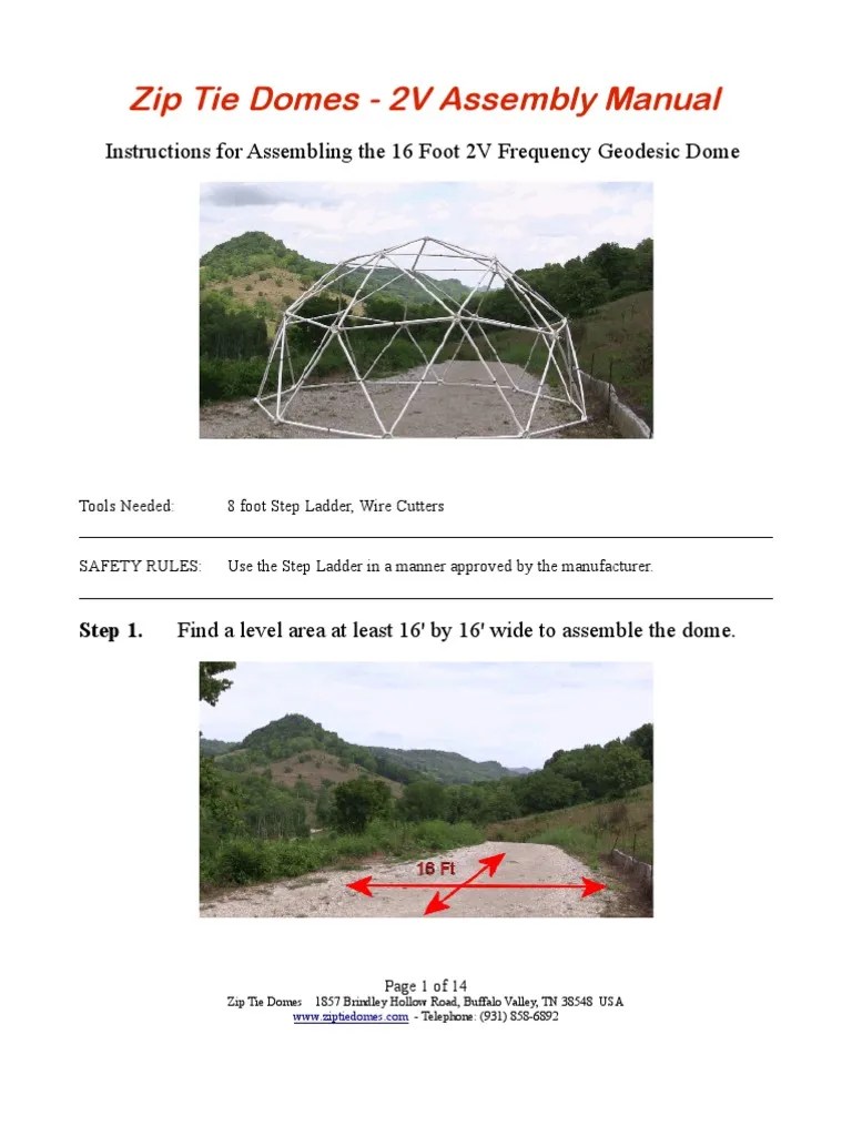 Zip Tie Domes 2V Assembly Manual Instructions For Assembling The 16