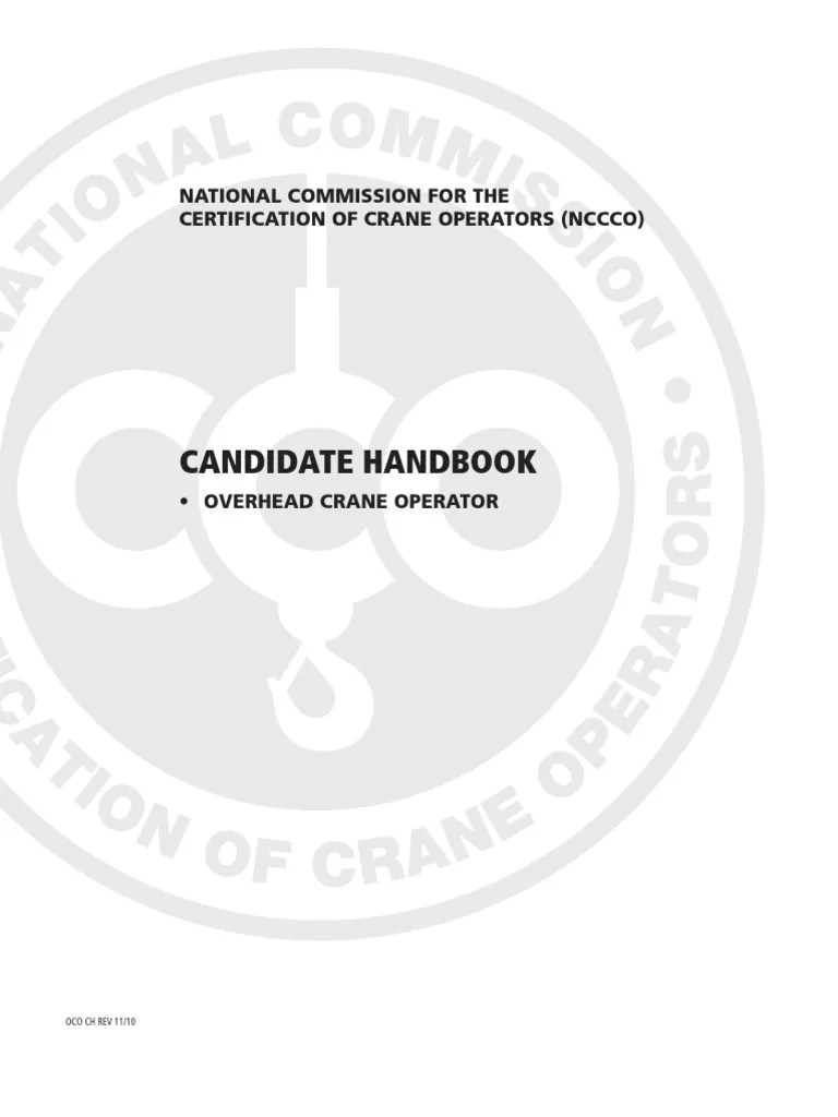 Overhead Crane Operator Handbook Professional Certification Test