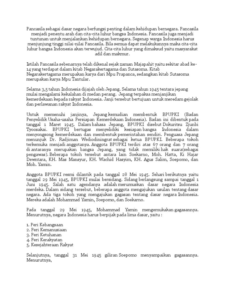 Pancasila Sebagai Dasar Negara | PDF