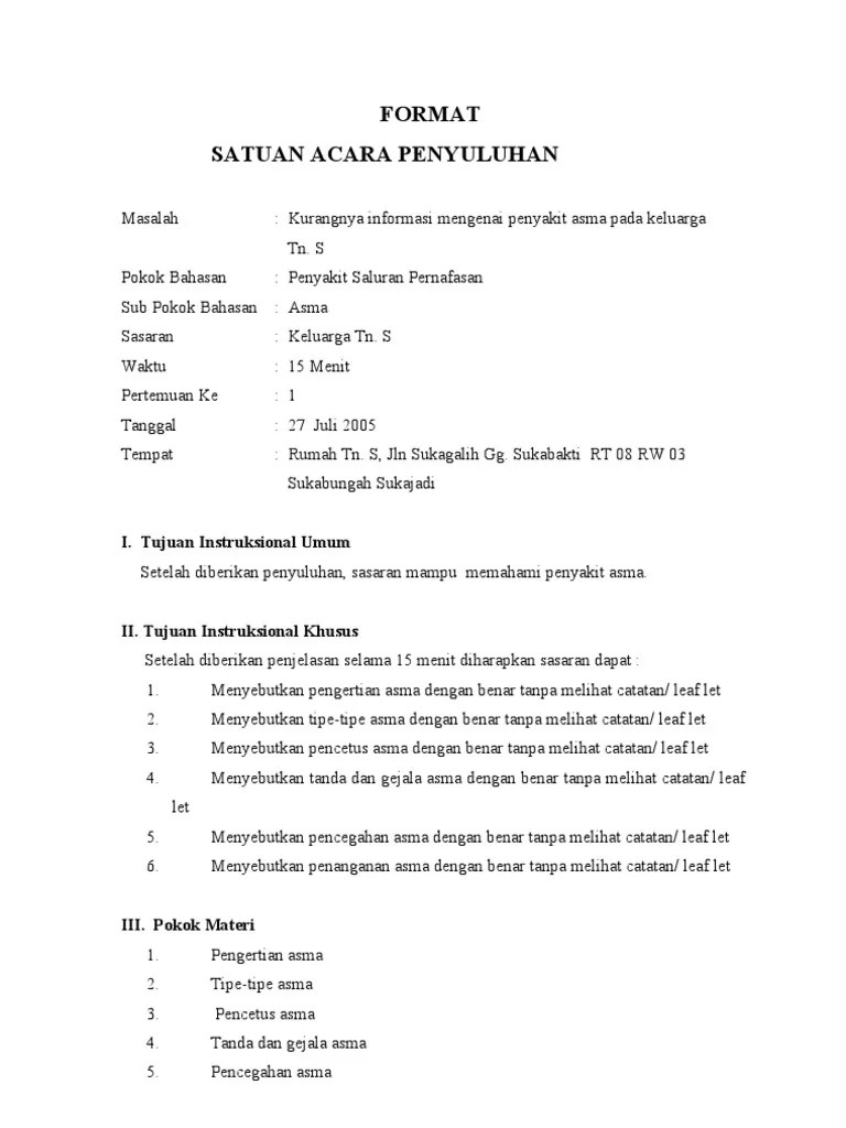 Format Sap Asma Rosi | PDF