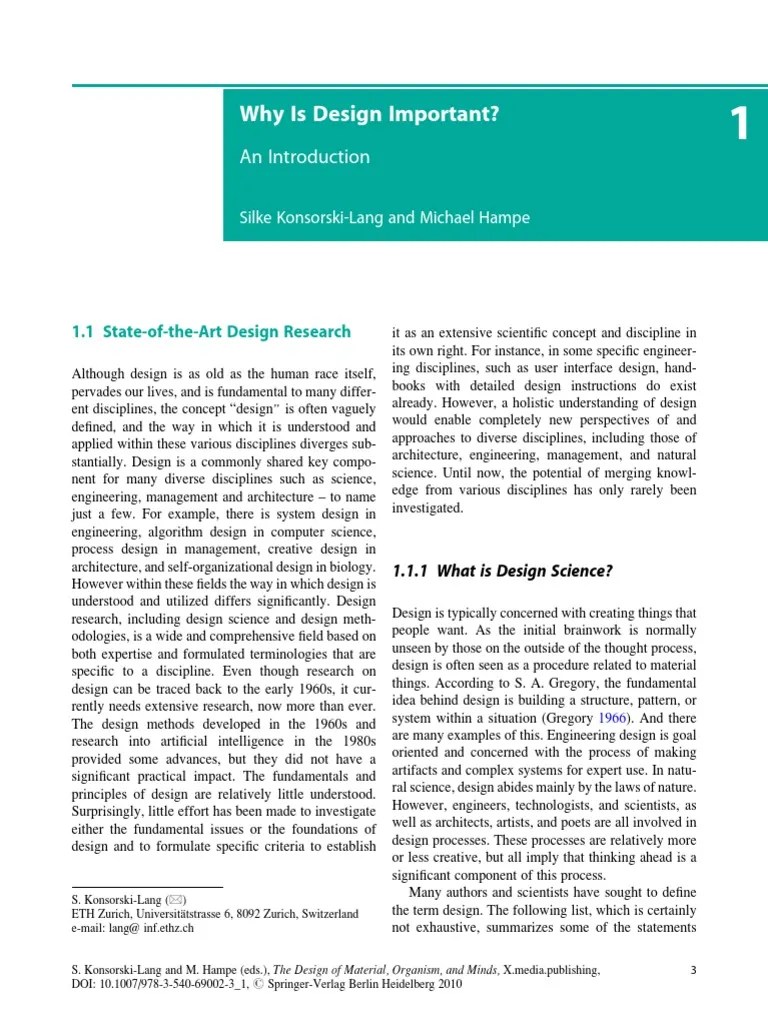 Why Design is Important Design Methods Natural Selection