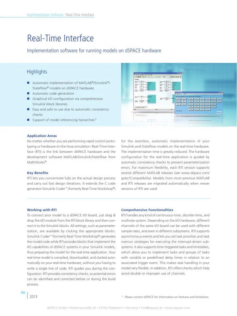 RealTime Interface Real Time Computing Matlab