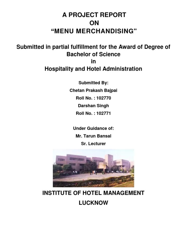 Menu Merchandising PDF Menu Merchandising