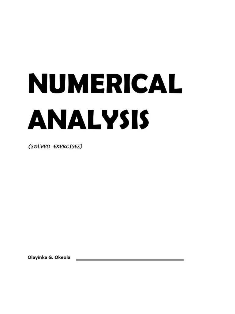 Numerical Analysis Solution PDF Recurrence Relation Mathematical