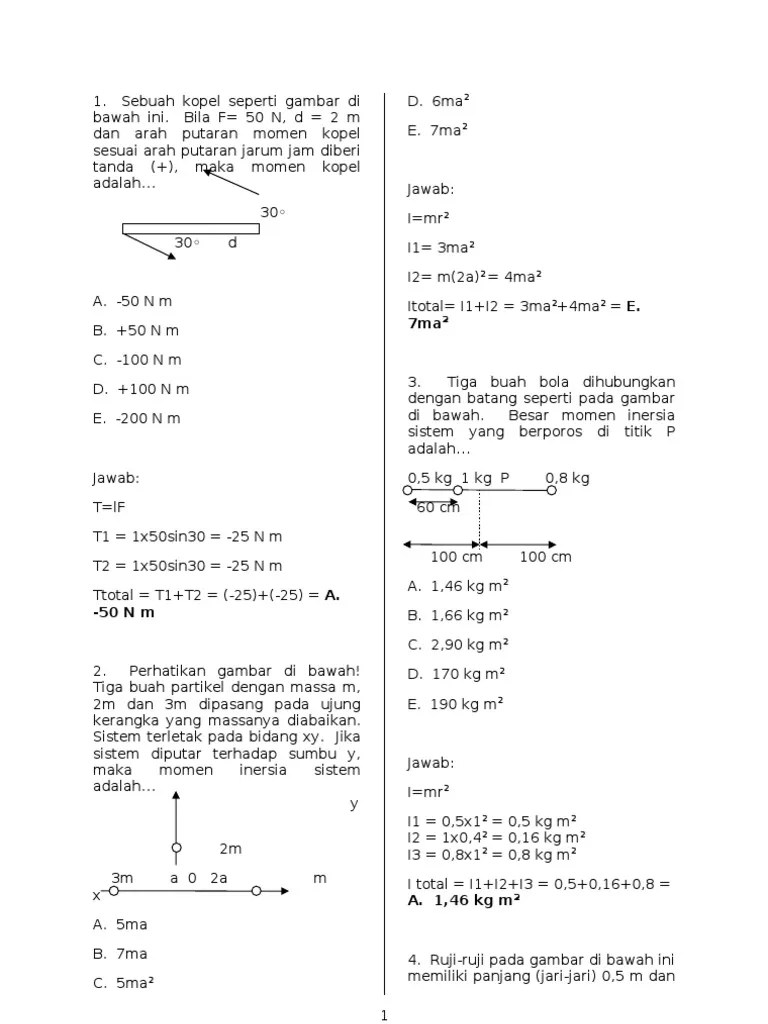 24+ Contoh Soal Dan Pembahasan Dinamika Rotasi Kelas Xi - Kumpulan Contoh  Soal