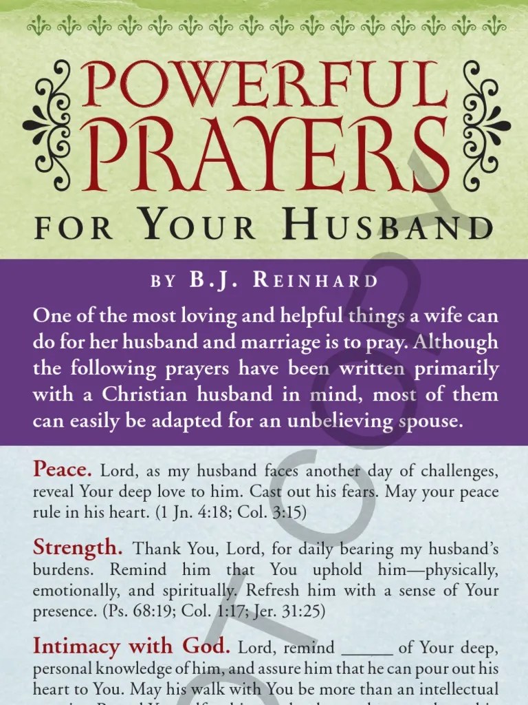 Powerful Prayers for Your Husband Prayer Theology