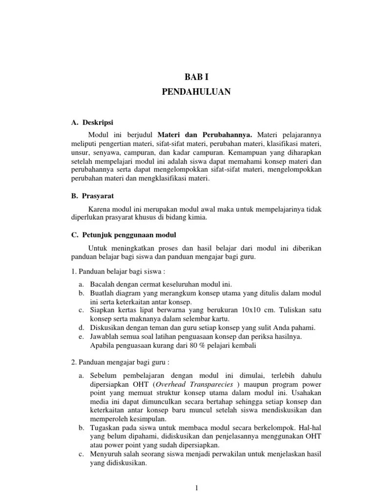 Modul Materi &amp; Perubahan | PDF