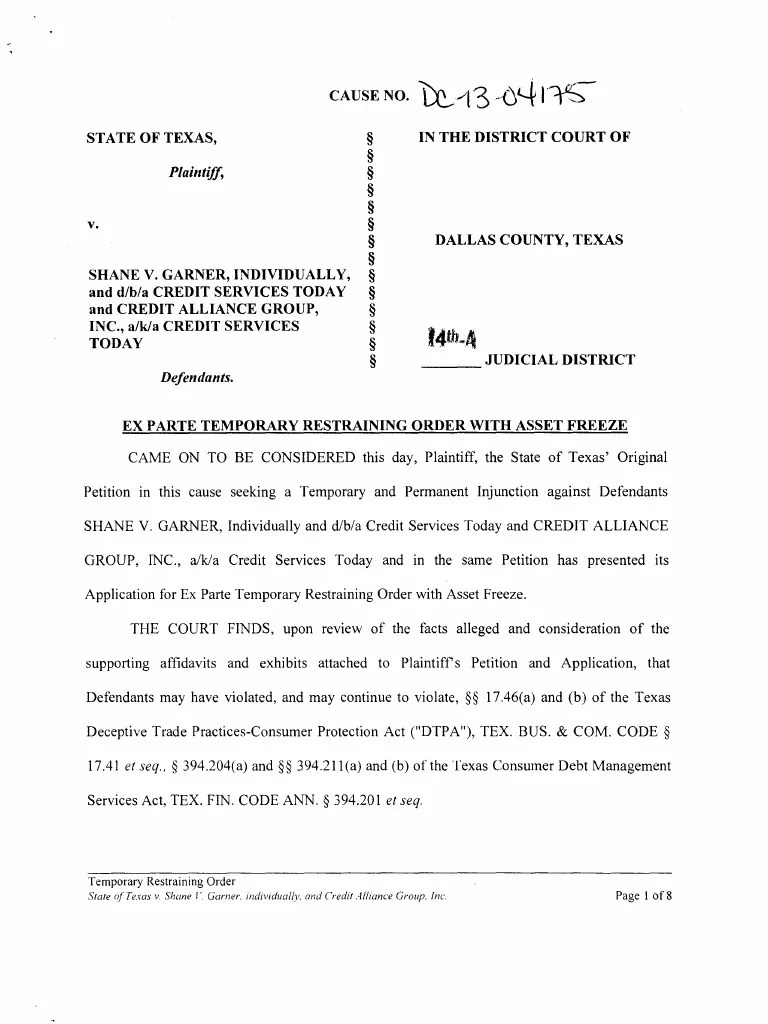 Temporary Restraining Order Restraining Order Injunction