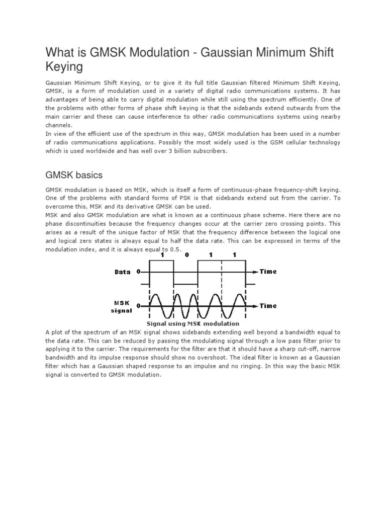 What Is GMSK Modulation PDF Modulation Subscriber Identity Module