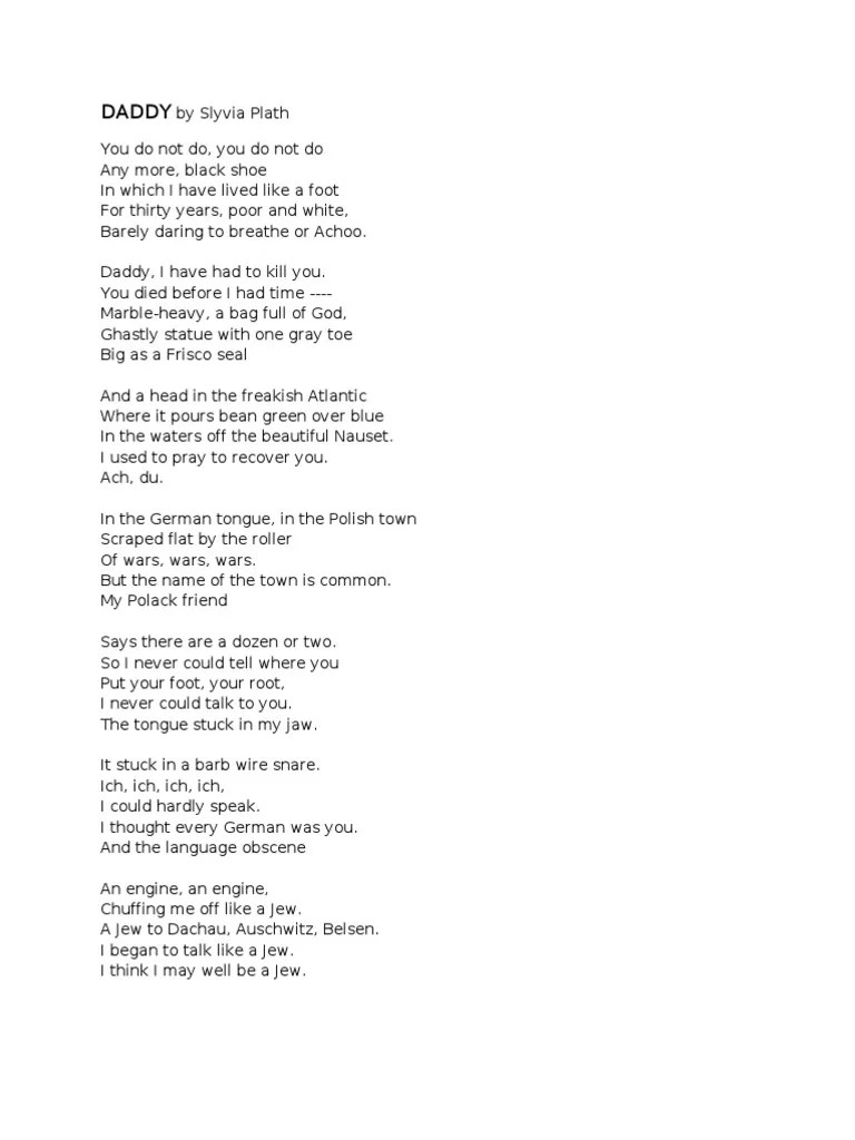 Sylvia Plath DADDY PDF
