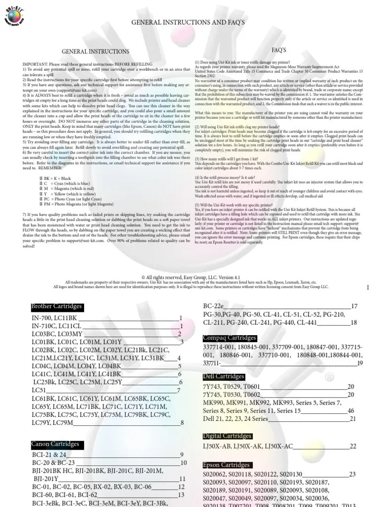 Inkjet Refill Instructions Syringe Printer