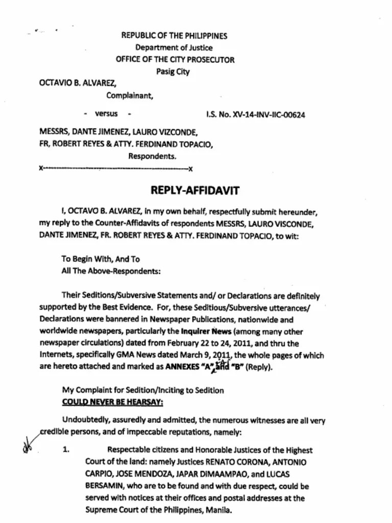 Reply to Counter Affidavit