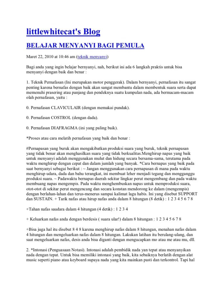 Cara Bernyanyi | PDF