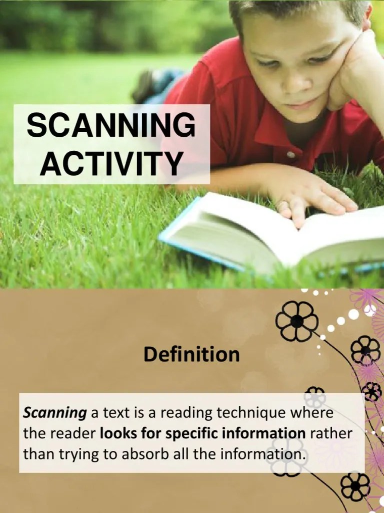 Scanning for Answers Using Comprehension Questions to Guide Efficient