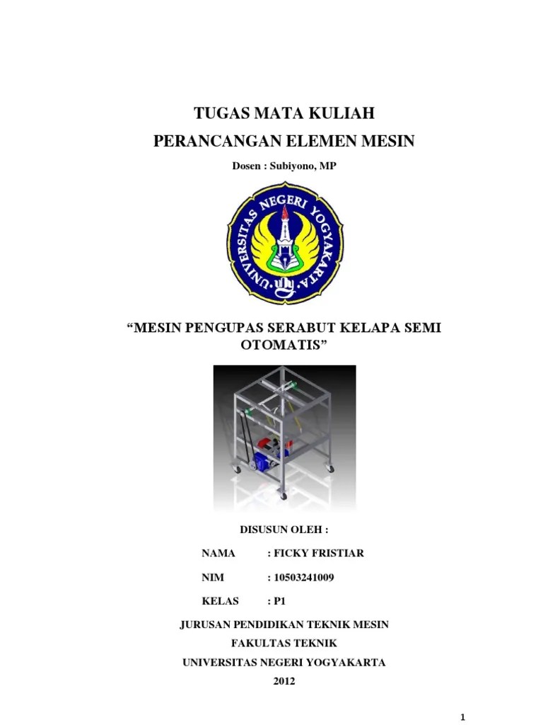 Proposal Perancangan Teknik Mesin | Pdf