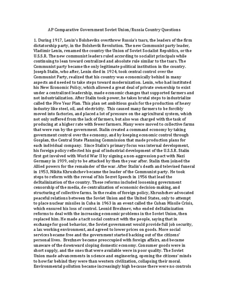 AP Comparative Government Russia Russian Oligarch