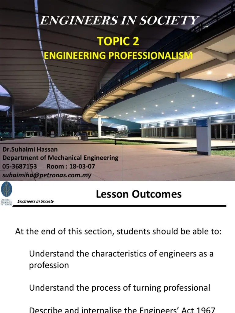 Eis Topic 01a Engineers Act PDF Engineer Profession