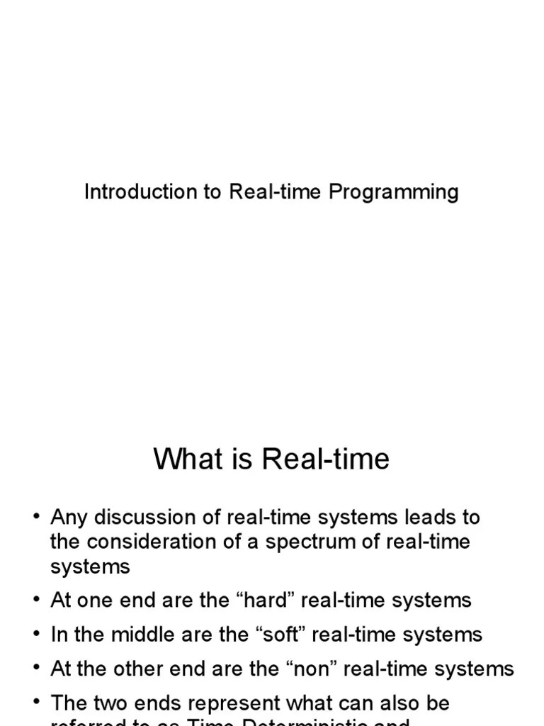 Introduction To RealTime Programming PDF Real Time Computing