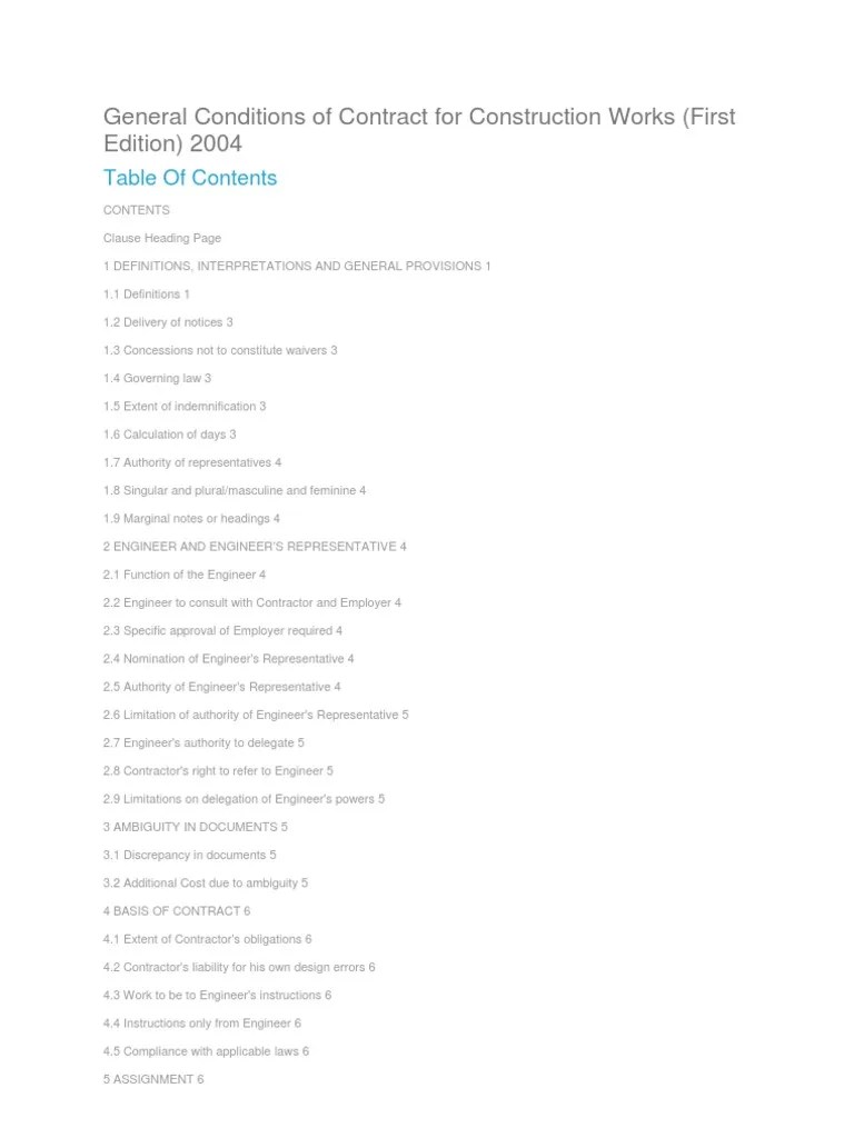 General Conditions of Contract For Construction Works 2004 & 2010