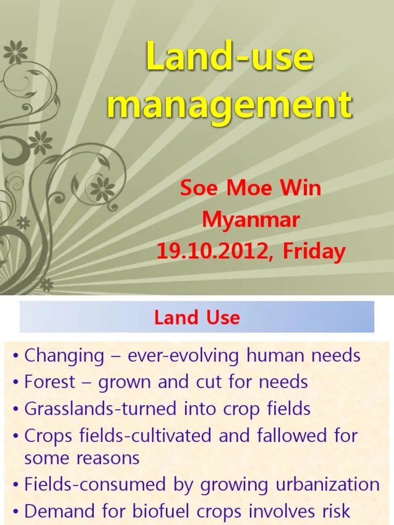 Presentation On LandUse Management PDF Ecosystem Soil