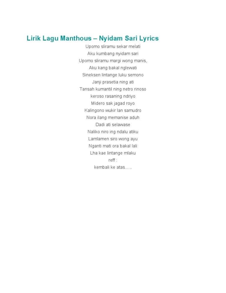 Lirik Lagu Manthous | PDF