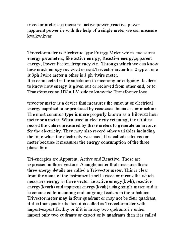Trivector Meter Can Measure Active Power | PDF | Capacitor | Components