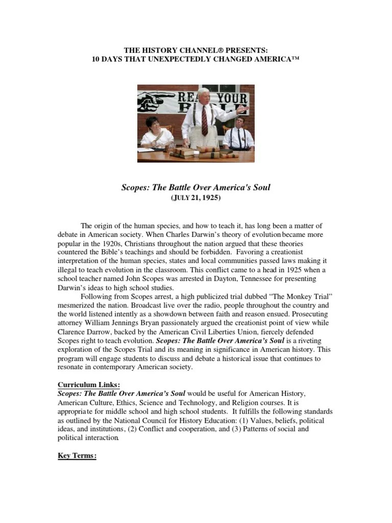 The Scopes Trial Science Trials
