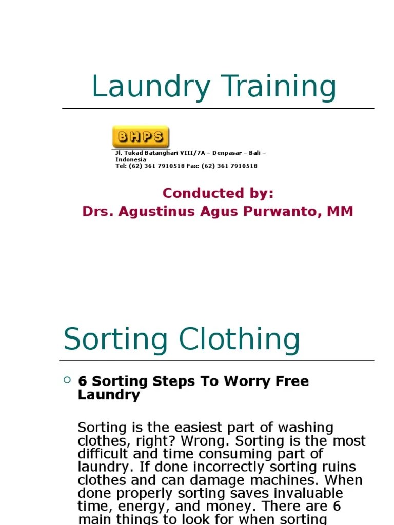 Hotel Laundry Training PDF Bleach Laundry