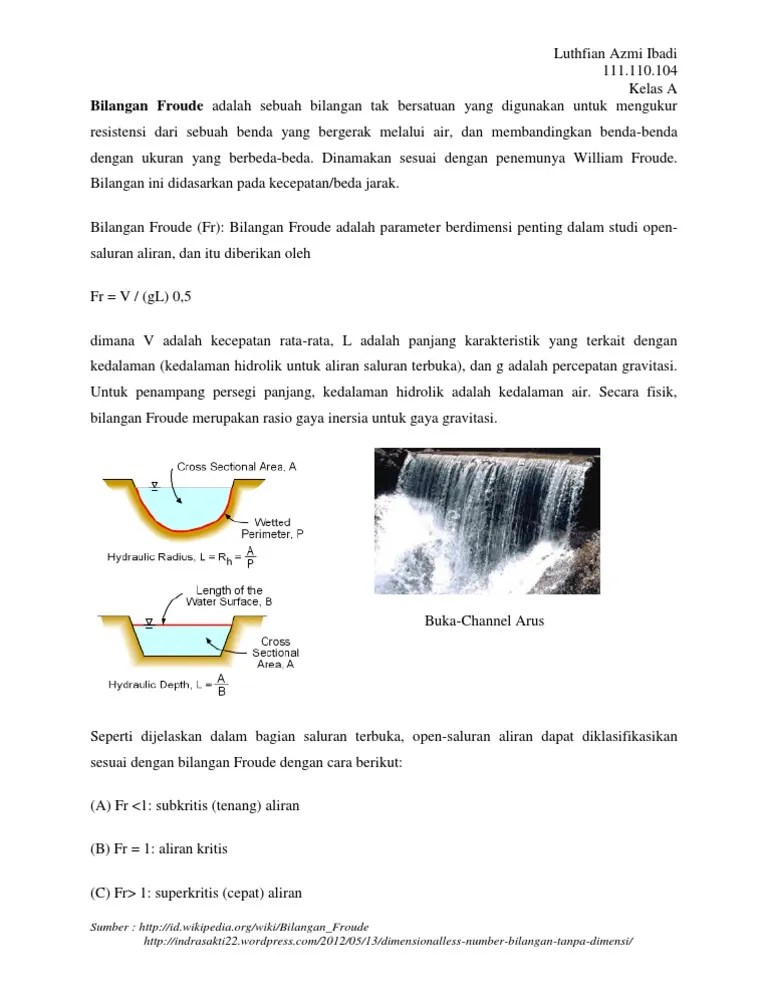 Bilangan Froude | PDF