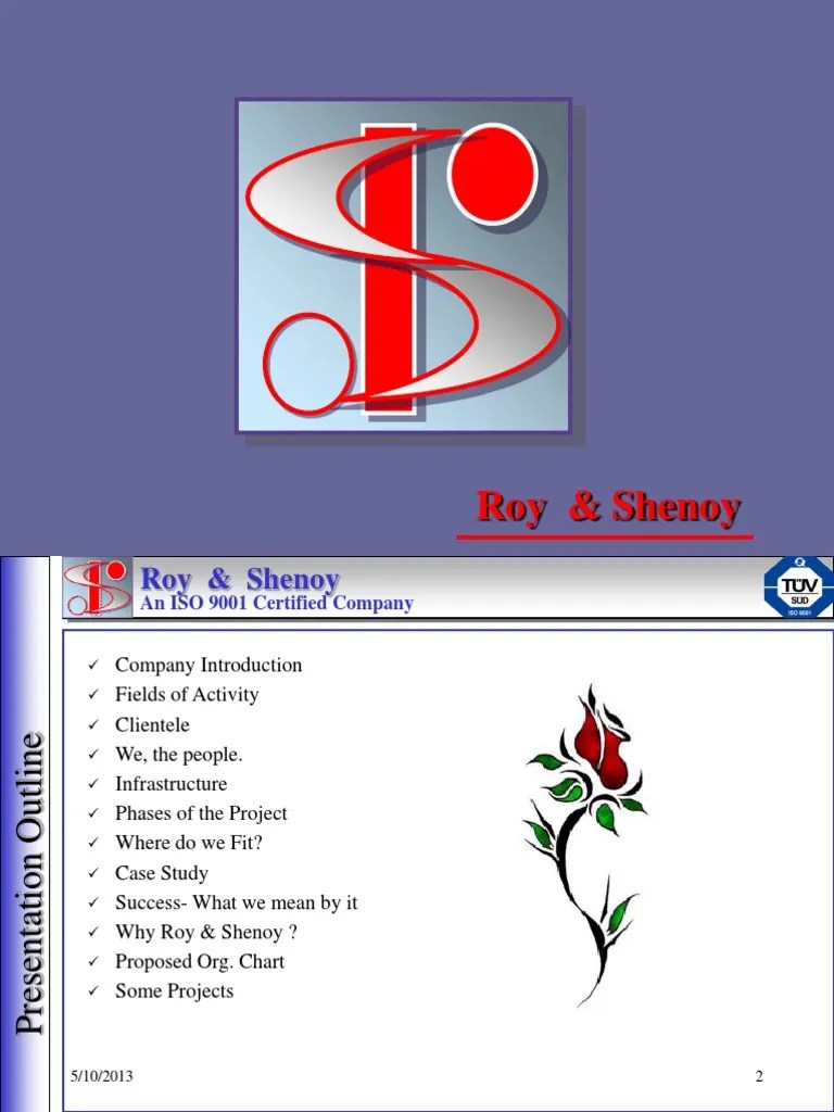 Roy&Shenoy Company Profile PDF Project Management Iso 9000